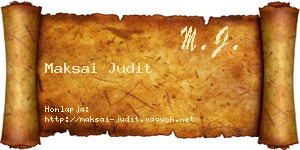 Maksai Judit névjegykártya